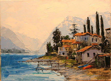 Viktor Shvaiko - Winter in Lake Como -